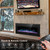 Crzoe 42 Inch Electric Fireplace Insert, in-Wall Recessed and Wall Mounted Heater with Timer, Control by Touch Panel and Remote, Adjustable Flame Color and Speed, 750W/1500W