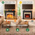 Naice 44" Electric Fireplace Mantel, LED Light Farmhouse Fireplace TV Stand