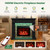 Naice 44" Electric Fireplace Mantel, LED Light Farmhouse Fireplace TV Stand