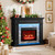 Naice 44" Electric Fireplace Mantel, LED Light Farmhouse Fireplace TV Stand