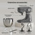 Kismile 5.5QT 12-Speed Electric Stand Mixer, Tilt Head Kitchen Mixer, Grey