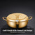 Whtkoph Stainless Steel Fryer Pot With Thermometer Lid 304 Steel Frying Kettle Wide Mouth Deep Fryer For Oil Control Two Sturdy Side Handles Suitable For Home Kitchen Use, Gold, 28CM