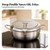 Whtkoph Stainless Steel Fryer Pot With Thermometer Lid 304 Steel Frying Kettle Wide Mouth Deep Fryer For Oil Control Two Sturdy Side Handles Suitable For Home Kitchen Use, Silver, 28CM