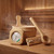 4L Pine Sauna Bucket And Ladle Set With Spoon Thermometer Timer