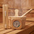 4L Pine Sauna Bucket And Ladle Set With Spoon Thermometer Timer