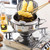 Stainless Steel Deep Frying Pot with Oil Strainer Lid and Thermometer