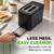 NutriChef 2-Slice Digital Toaster | 6 Preset Toast Modes Grain, Bagel, Muffin, Bread, Waffle & Pastry | Includes LED Touch Screen, Crumb Tray, Auto-Power Safety Cutoff & Memory Saver | Black
