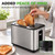 NutriChef 2-Slice Digital Toaster | 6 Preset Toast Modes Grain, Bagel, Muffin, Bread, Waffle & Pastry | Includes LED Touch Screen, Crumb Tray, Auto-Power Safety Cutoff & Memory Saver | Stainless Steel