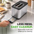 NutriChef 2-Slice Digital Toaster | 6 Preset Toast Modes Grain, Bagel, Muffin, Bread, Waffle & Pastry | Includes LED Touch Screen, Crumb Tray, Auto-Power Safety Cutoff & Memory Saver | Stainless Steel