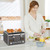SEEDEEM 4 Slice Stainless Steel Toaster, LCD Display, Wide Slots