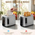 Foyoconven 2 Slice Toaster with Touch Screen, 1.5" Extra Wide Slots for Bagels & Thick Bread, Stainless Steel, Digital Countdown Timer, 6 Shade Settings, Defrost/Reheat/Cancel, Removable Crumb Tray