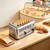 Commercial 6 Slice Toaster 1680W Stainless Steel 110V 4/6 Slice Selectable 1-5 Min Timer Wide Slot Crumb Tray for Restaurant Bakery Breakfast