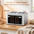 Mecity 4 Slice Touchscreen Toaster, 6 Bread Modes & 6 Browning Levels, Dual Touch Control Wide Slot Stainless Steel Electric Toaster with Memory, Defrost, 3-Min Auto Shutoff for White, Bagels, Waffles