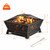 Large Wood Burning Fire Pit Rectangular Outdoor Steel Firepits for Camping Backyar Picnic BBQ