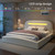 EnHomee Cloud Queen Bed Frame with Anti-Collision Foam & LED Headboard