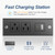 Fluest Queen Bed Frame with Headboard & Footboard, Bed Frame with Built-in Charging Station & LED Light, Storage Shelf, Noise-Free, No Box Spring Needed, Easy Assembly, Classic Black