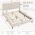 Yaheetech Queen Bed Frame with Chevron Channel-Tufted Headboard, Beige