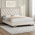 Yaheetech Queen Bed Frame with Chevron Channel-Tufted Headboard, Beige