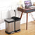 40L Dual Cartment Trash Can 2x20L Stainless Steel Kitchen Bin with Pedal t for Home Office & Kitchen Waste Sorting Space-Saving Design