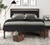 SHA CERLIN 14 Inch Queen Size Metal Platform Bed Frame with Wooden Headboard and Footboard, Mattress Foundation, No Box Spring Needed, Large Under Bed Storage, Non-Slip Without Noise, Black Oak