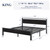 Allewie King Size Bed Frame, Heavy Duty 12 Metal Slats Support, Black Oak