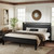 Allewie King Size Bed Frame, Heavy Duty 12 Metal Slats Support, Black Oak