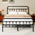 zunatu King Size Metal Bed Frame, Victorian Style Headboard and Footboard