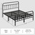 zunatu King Size Metal Bed Frame, Victorian Style Headboard and Footboard