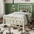 SHA CERLIN Twin Metal Bed Frame with Victorian Iron-Art Headboard, Cream