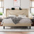 Einhomn Queen Size Upholstered Bed Frame with Charging Station, Platform Bed Frame with Storage Headboard, Solid Wood Slats Support, No Box Spring Needed, Beige