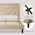 Einhomn Queen Size Upholstered Bed Frame with Charging Station, Platform Bed Frame with Storage Headboard, Solid Wood Slats Support, No Box Spring Needed, Beige