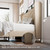 Einhomn Queen Size Upholstered Bed Frame with Charging Station, Platform Bed Frame with Storage Headboard, Solid Wood Slats Support, No Box Spring Needed, Beige