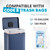 SIMPLI-MAGIC Fluted Kitchen Trash Can, 13 Gallon (50L), Soft-Close Lid, Hands-Free Foot Pedal, Removable Inner Bucket, Blue