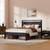 Z-hom Queen Bed Frame with Wooden Headboard & Footboard,Metal Platform Bed