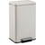 SIMPLI-MAGIC Fluted Kitchen Trash Can, 13 Gallon (50L), Soft-Close Lid, Hands-Free Foot Pedal, Removable Inner Bucket, Cream