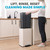 SIMPLI-MAGIC Fluted Kitchen Trash Can, 13 Gallon (50L), Soft-Close Lid, Hands-Free Foot Pedal, Removable Inner Bucket, Cream