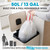 SIMPLI-MAGIC Fluted Kitchen Trash Can, 13 Gallon (50L), Soft-Close Lid, Hands-Free Foot Pedal, Removable Inner Bucket, Cream