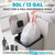 SIMPLI-MAGIC Fluted Kitchen Trash Can, 13 Gallon (50L), Soft-Close Lid, Hands-Free Foot Pedal, Removable Inner Bucket, Silver