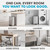 SIMPLI-MAGIC Fluted Kitchen Trash Can, 13 Gallon (50L), Soft-Close Lid, Hands-Free Foot Pedal, Removable Inner Bucket, Silver