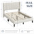 Yaheetech Full Bed Frame with Headboard,Ivory Channel-Tufted Platform