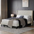 Yaheetech Full Bed Frame with Headboard,Ivory Channel-Tufted Platform