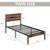 Fluest Twin Bed Frame with Headboard and Footboard, Metal Twin Bed Frame with Under Bed Storage, All-Metal Support System, No Box Spring Needed, Easy Assembly,Rustic Brown