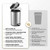 BosomHug Stainless Steel Kitchen Trash Can 5L Round Pedal Wastebasket
