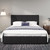 Allewie Full Size Dutch Velvet Upholstered Platform Bed Frame, Black