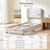 Twin Size Cloud Platform Bed for Kids, Soft Boucle Toddler Bed Frame, Cream