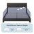 Allewie Full Size Faux Leather Bed Frame, Adjustable Headboard, Black