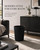KINGFOM PU Leather Office Trash Can Black Waste Paper Basket (Black)