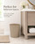 Fluted Faux Leather Office Trash Can Decorative Waste Basket Bin (Milk Tea)