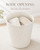KINGFOM PU Leather Fluted Trash Can Bathroom Wastebasket (Milky White)