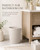 KINGFOM PU Leather Office Trash Can Executive Wastebasket (Flaxen Beige)